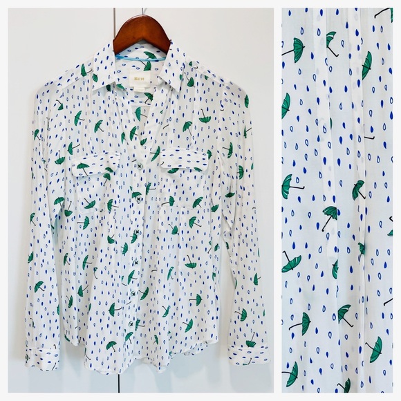 Anthropologie Tops - Anthropologie Maeve Umbrella Print Blouse Sm/2